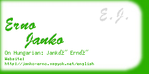 erno janko business card